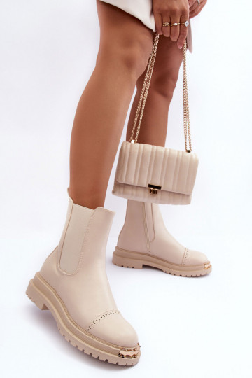 Damen Chelsea Stiefeletten sandfarben Nialee