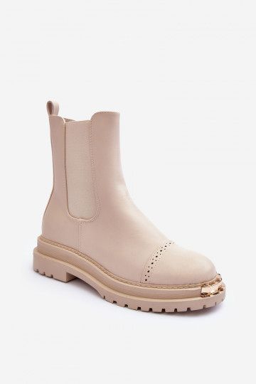 Damen Chelsea Stiefeletten sandfarben Nialee 2