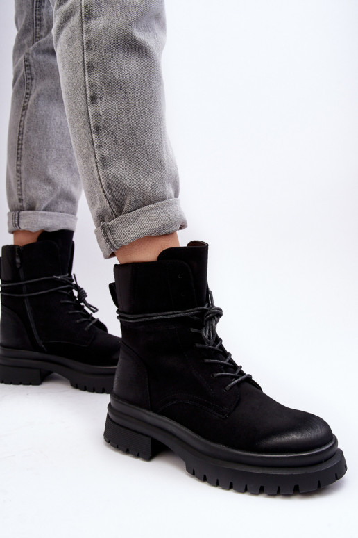 Damenstiefel Auf dicker Sohle schZuarze Farbe Ermöglichtrelona