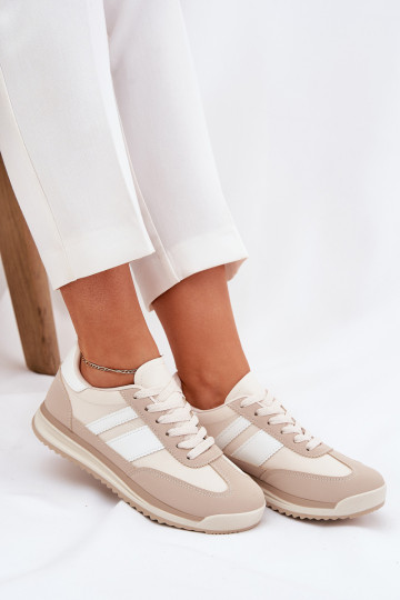 Turnschuhe Sneakers Stilvollllschuhe Feminin mit Leopardenfellmuster Beige Galabis