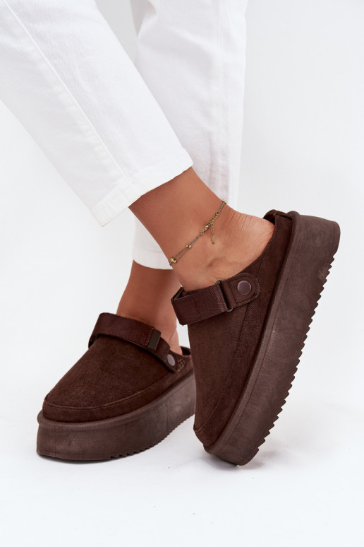 Schneestiefel Feminin mit einer Plattformmit Klebeverschlussem CzekoladoZue Jorielle