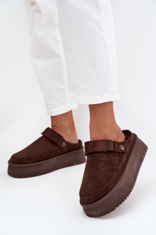 Schneestiefel Feminin mit einer Plattformmit Klebeverschlussem CzekoladoZue Jorielle