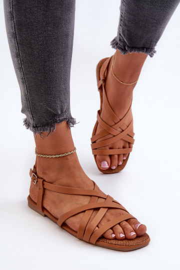 Flache Sandalen für Damen Big Star NN274013 braune Farbe