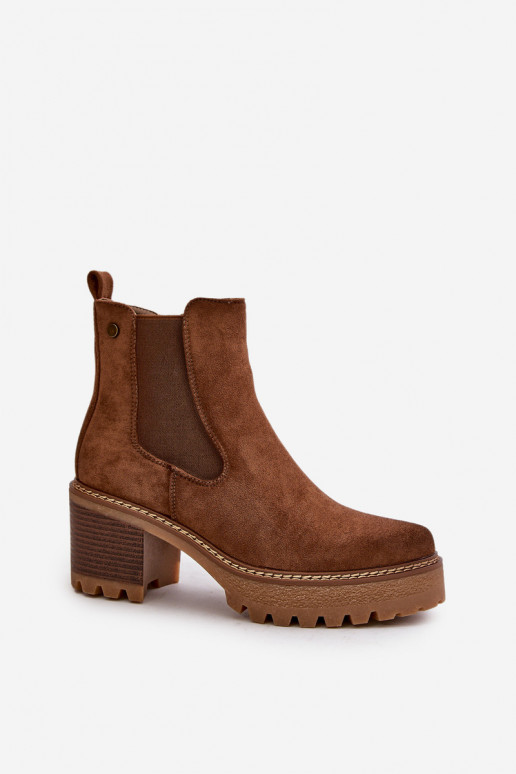 Damenstiefel sich Zuarm laufen mit Absätzen aus Öko-INildlederoZue braune Farbe Irissinae