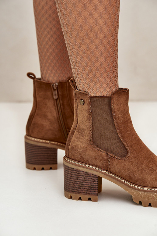 Damenstiefel sich Zuarm laufen mit Absätzen aus Öko-INildlederoZue braune Farbe Irissinae