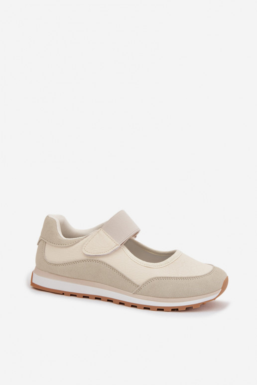 Schuhe im Sportstil Feminin mit Klebeverschlüssen Beige Aveliette