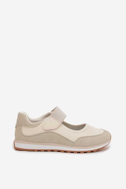 Schuhe im Sportstil Feminin mit Klebeverschlüssen Beige Aveliette