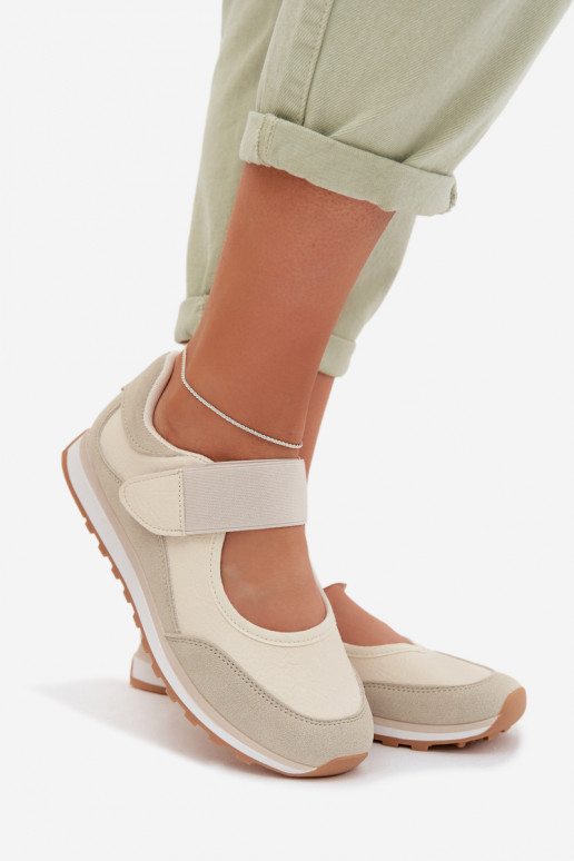 Schuhe im Sportstil Feminin mit Klebeverschlüssen Beige Aveliette