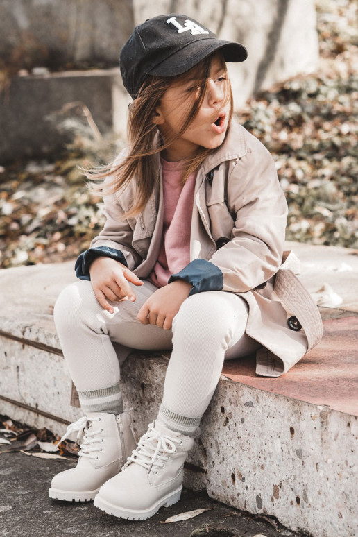 INarme Kinderstiefel elfenbeinfarbe Dexter