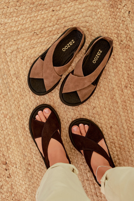 DamensandalenErmöglichtturalnego aus INildlederu Zazoo 3196 CzekoladoZue