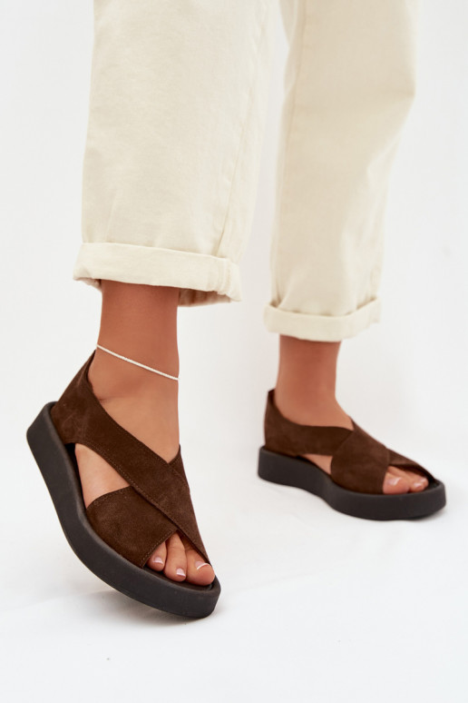 DamensandalenErmöglichtturalnego aus INildlederu Zazoo 3196 braune Farbe