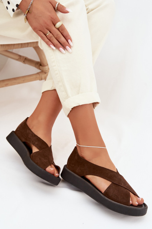 DamensandalenErmöglichtturalnego aus INildlederu Zazoo 3196 braune Farbe