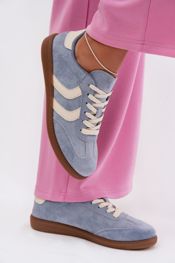 Sneakers Stilvollllschuhe Femininaus Öko-INildlederu blaue Farbe Jesavella