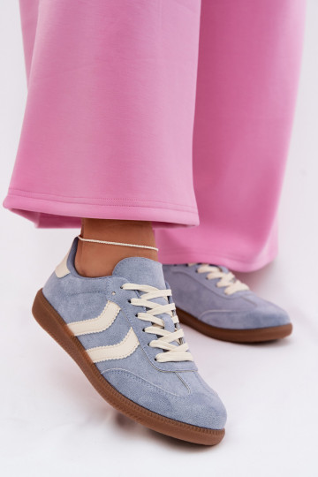 Sneakers Stilvollllschuhe Femininaus Öko-INildlederu blaue Farbe Jesavella 2