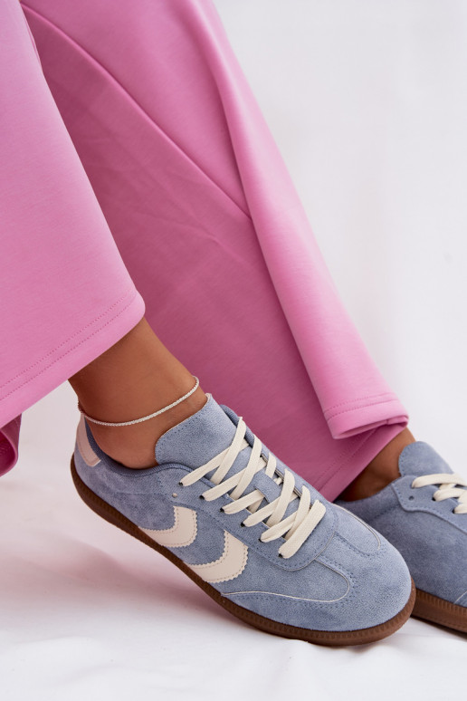 Sneakers Stilvollllschuhe Femininaus Öko-INildlederu blaue Farbe Jesavella
