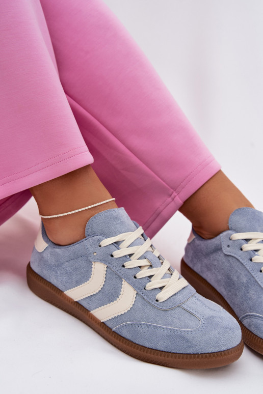 Sneakers Stilvollllschuhe Femininaus Öko-INildlederu blaue Farbe Jesavella
