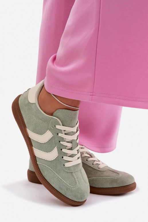 Sneakers Stilvollllschuhe Femininaus Öko-INildlederu grüne Farbe Jesavella