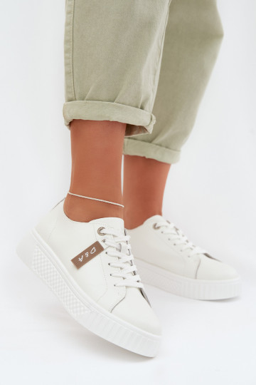 D&A GR61-5591 weiße Sneakers für Frauen aus echtem Leder 2
