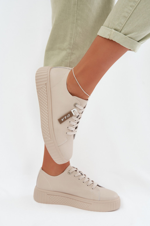 Sneakers Stilvollllschuhe FemininErmöglichtturalnej Skóry D&A GR61-5591 Beige