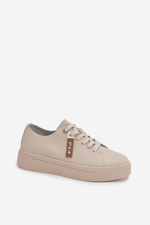 Sneakers Stilvollllschuhe FemininErmöglichtturalnej Skóry D&A GR61-5591 Beige