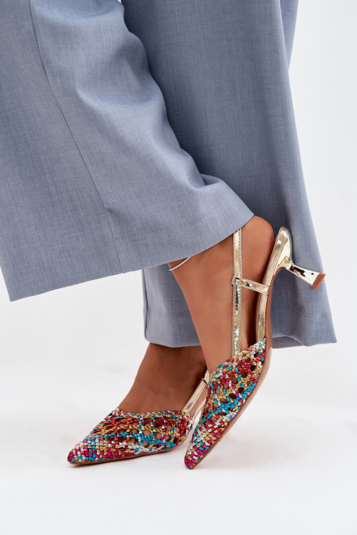 gemusterte Sandalen Feminin mit Absätzen Verschiedene Farben Selinae