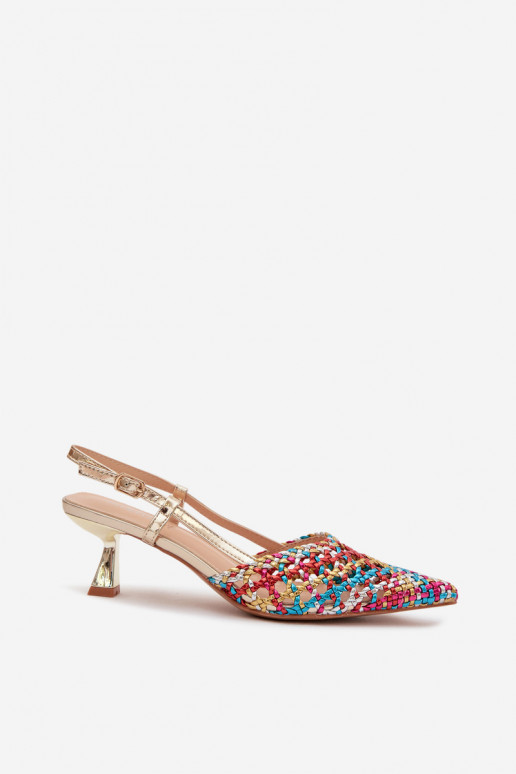 gemusterte Sandalen Feminin mit Absätzen Verschiedene Farben Selinae