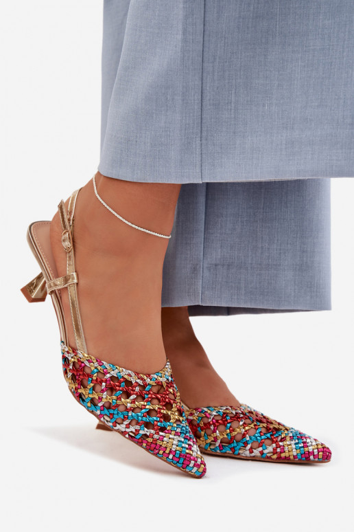 gemusterte Sandalen Feminin mit Absätzen Verschiedene Farben Selinae