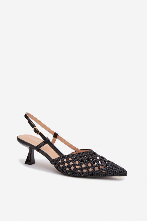 gemusterte Sandalen Feminin mit Absätzen schZuarze Farbe Selinae