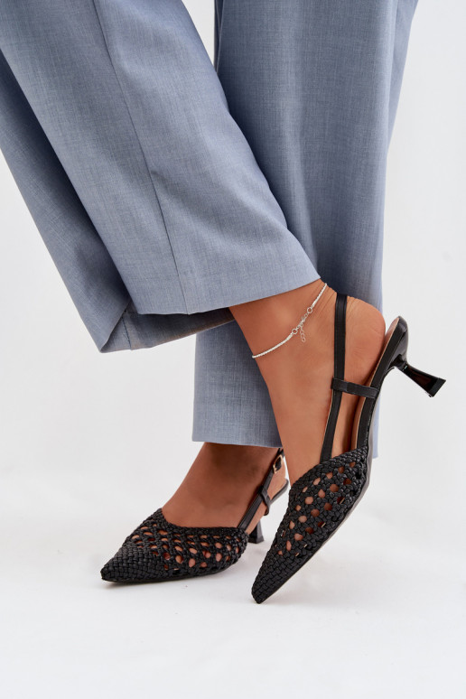 gemusterte Sandalen Feminin mit Absätzen schZuarze Farbe Selinae