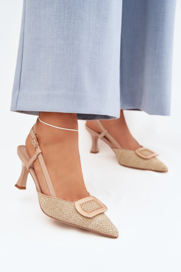 Damensandalen mit Absätzen Mit Dekorationen Element Nude Eslina 2