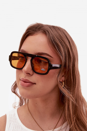Feminin SonnenbrilleFiltrem UV SchZuarz und-orange Farbe 2