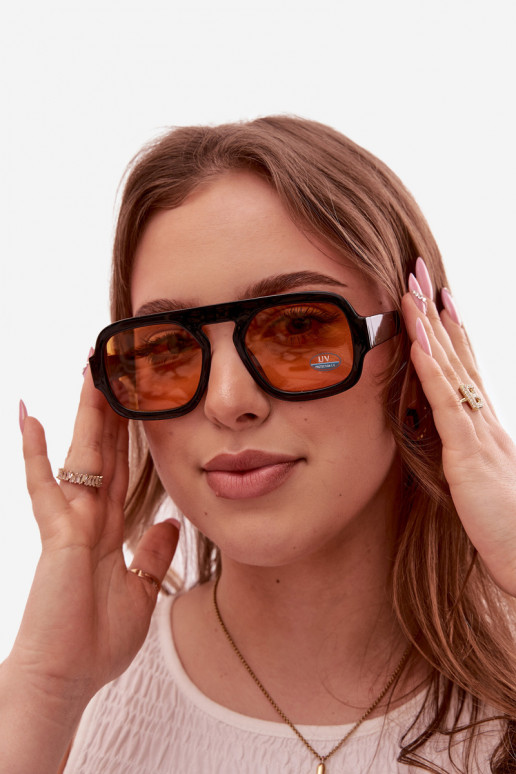 Feminin SonnenbrilleFiltrem UV SchZuarz und-orange Farbe