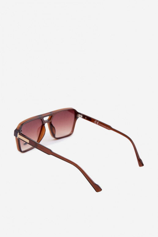 Sonnenbrille Feminin Ze goldene Farbem Detalem braune Farbe