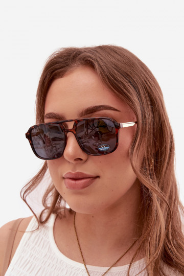 Sonnenbrille FemininFiltrem UV braun-schZuarze Farbe 2