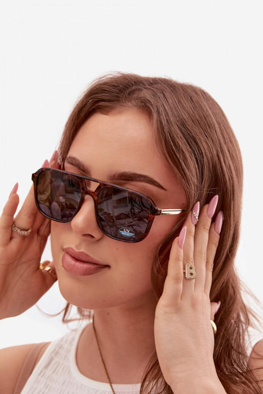 Sonnenbrille FemininFiltrem UV braun-schZuarze Farbe