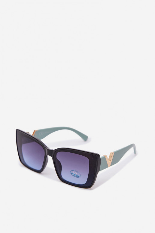 Sonnenbrille Feminin Katzenauge SchZuarz und-Mintfarbe