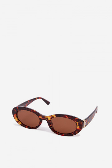 Damen Sonnenbrille mit künstlichen Perlen in brauner Farbe