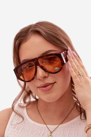 Feminin Sonnenbrille braune Farbe 2