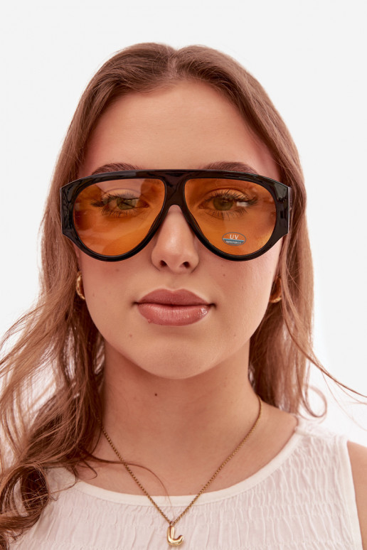Feminin Sonnenbrille SchZuarz und-gelbe Farbe
