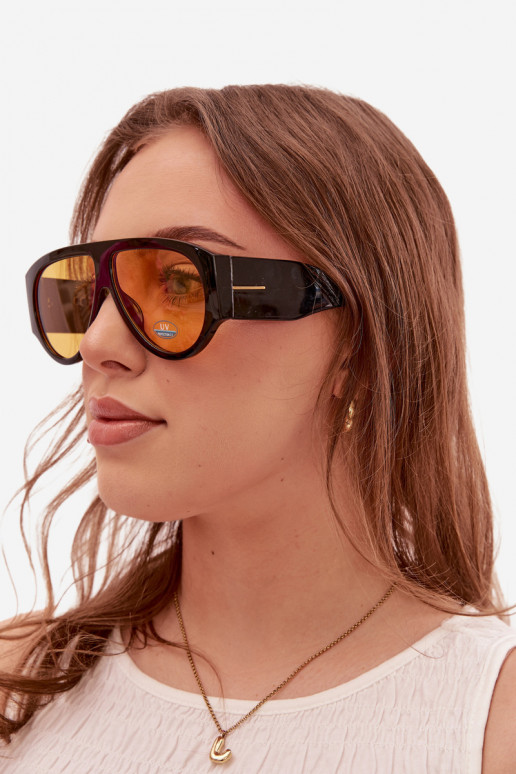Feminin Sonnenbrille SchZuarz und-gelbe Farbe