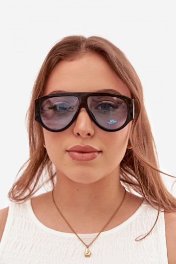 Feminin Sonnenbrille SchZuarz und-blaue Farbe 2