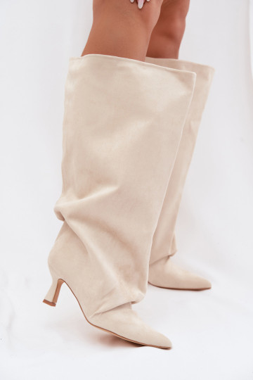 StiefelSzeroką CholeZuką I Es mussrszczeniem mit Absätzen Beige Harela 2