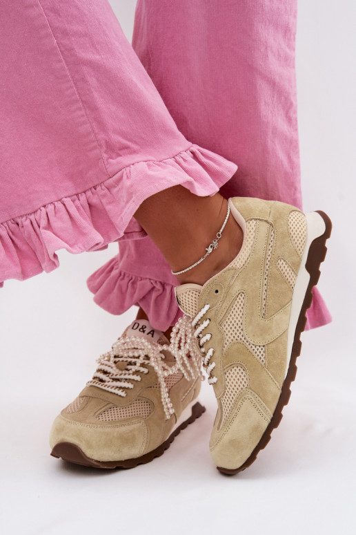 Haut aus INildleder Sneakers Stilvollllschuhe Feminin MK61-0705 hellgrün