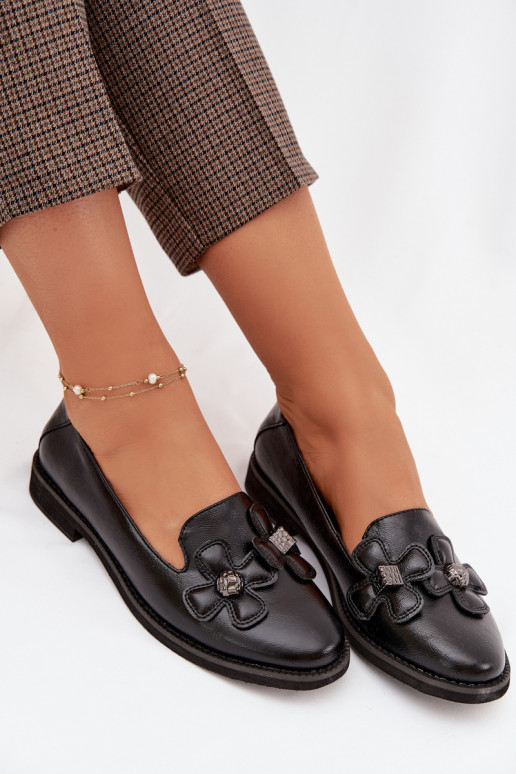 Schuhe Feminin mit breiten Absätzen Mit Dekorationeni mit floralen Motivenami schZuarze Farbe Tavillette