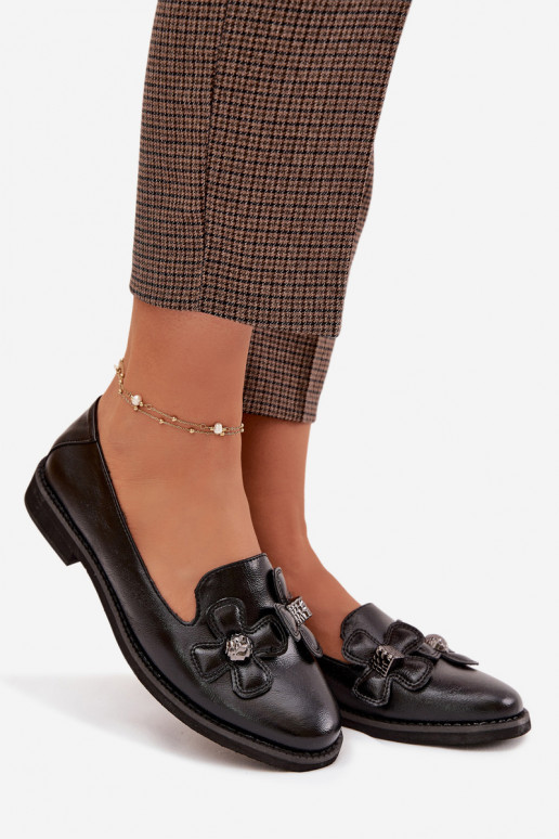 Schuhe Feminin mit breiten Absätzen Mit Dekorationeni mit floralen Motivenami schZuarze Farbe Tavillette