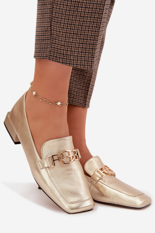 Haut Mokassins für Damen Mit Dekorationen Detalem D&A CR61-3125 goldene Farbe