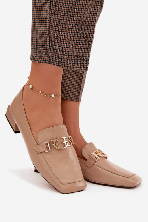 Haut Mokassins für Damen Mit Dekorationen Detalem D&A CR61-3125 Beige