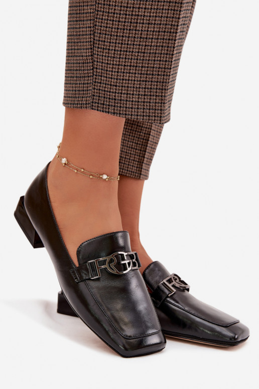 Haut Mokassins für Damen Mit Dekorationen Detalem D&A CR61-3125 schZuarze Farbe