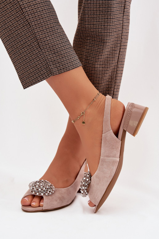 Damensandalen Feminin Klocke mit Ornamenten D&A CR61-3030 Beige