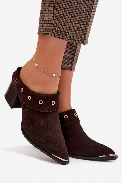 INildlederpantoffeln CoZuboy-Stil Feminin mit Absätzen D&A CR61-3059 CzekoladoZue